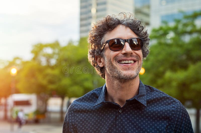 Happy man wearing sunglasses