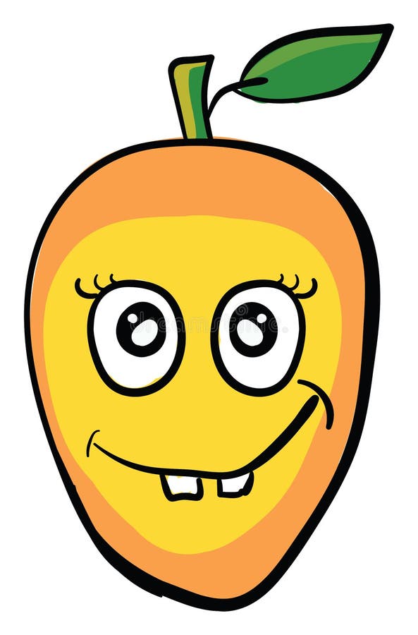 Happy mango, illustration, vector stock illustration