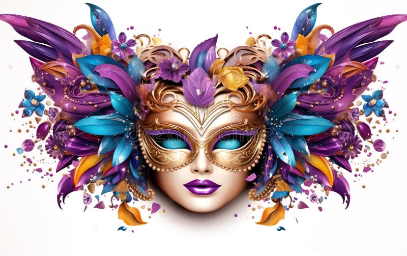 Carnival Mask Background Mardi Gras Party Celebration Generative