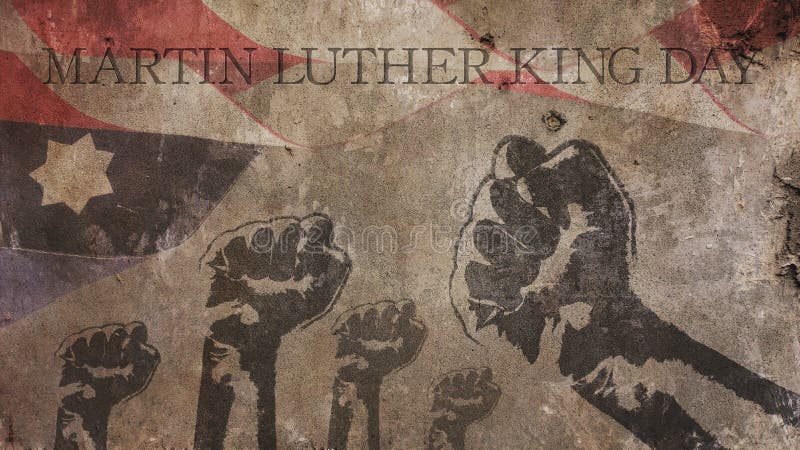 Happy Martin Luther King Day. America Flag Concrete stock illustration Happy Martin Luther King Day. America Flag Concrete stock illustration