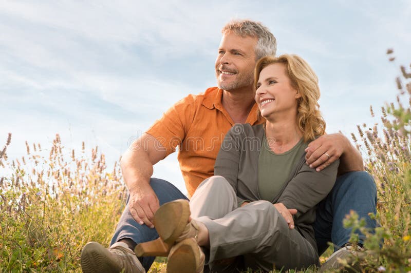 Happy Mature Couple Relaxing royalty free stock images