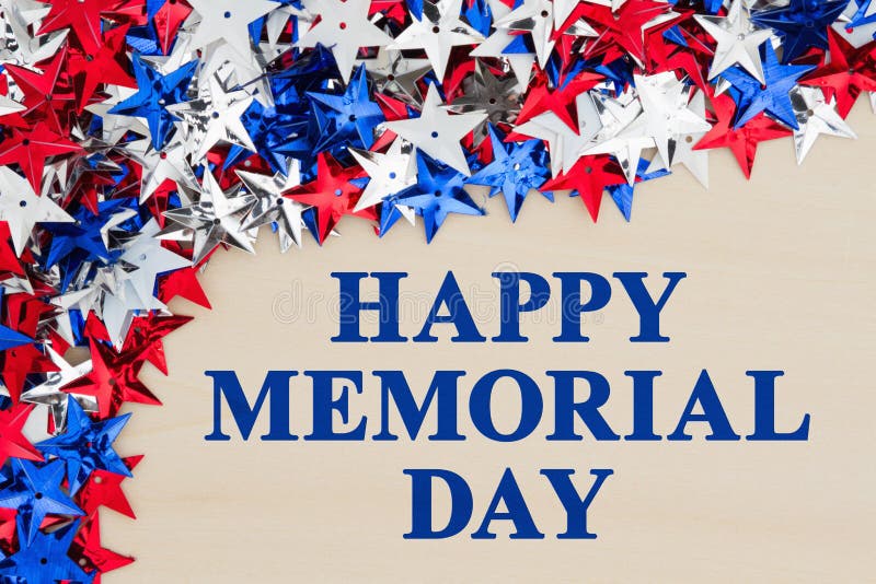 Happy Memorial Day greeting with stars