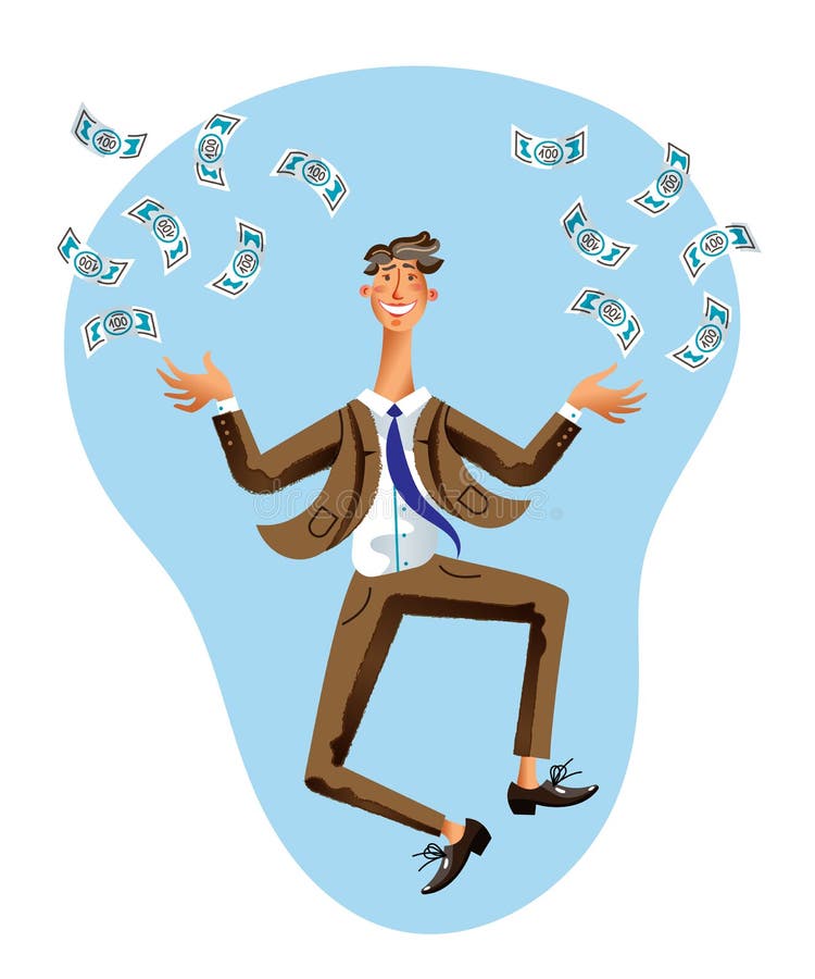 Happy Millionaire with Cigar Stock Illustration - Illustration of