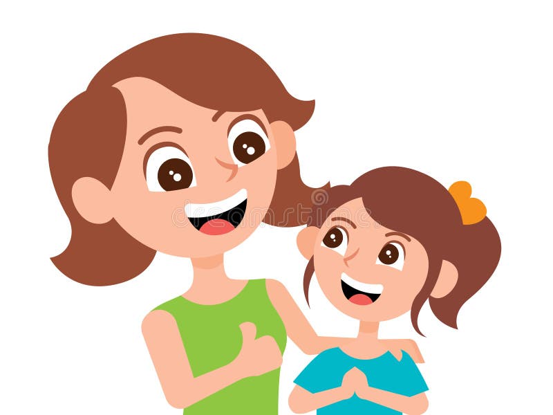 Happy Mom Showing Thumb Up Hand To Praise Smiling Daughter. Stock Vector - Illustration of information, male: 216003045 Happy Mom Showing Thumb Up Hand To Praise Smiling Daughter. Stock Vector - Illustration of information, male: 216003045