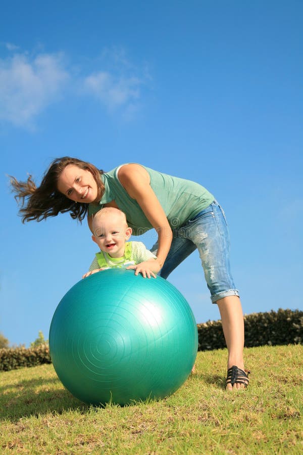 Happy mom and son