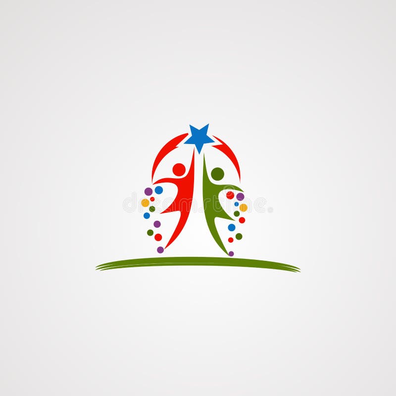 Happy moment kid logo vector, icon, element, and template for company stock illustration Happy moment kid logo vector, icon, element, and template for company stock illustration