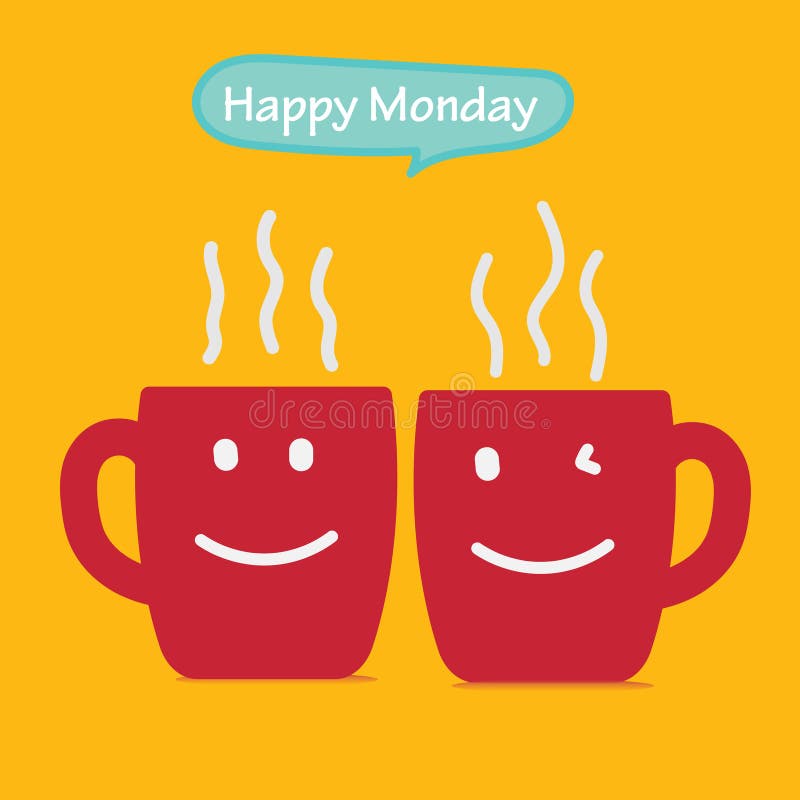 Happy Monday Cartoon Text Clipart Stock Illustration - Illustration of ...