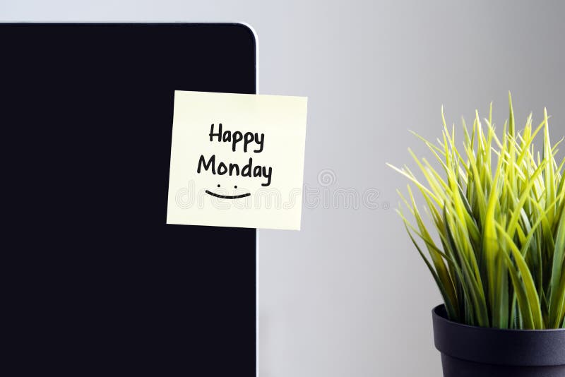 Happy Monday text on sticky note royalty free stock images