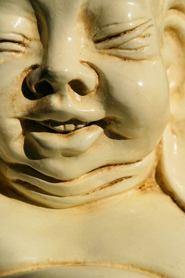 Happy monk face, close-up