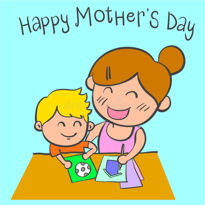 Happy Mother Day Cartoon Design Stock Vector - Illustration of layout