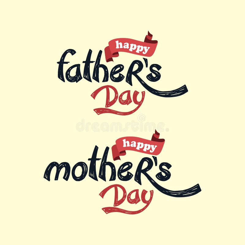 Happy Mother Father Day Theme Stock Vector Illustration of family