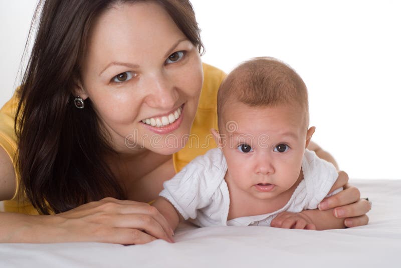 Happy mother with her child together