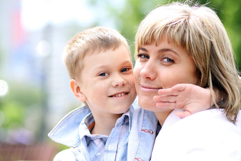 Happy mother and her little son