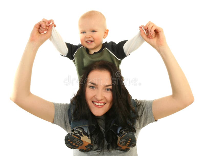 Happy mother with little son