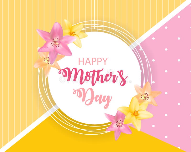 Happy Mother S Day Cute Background With Flowers Vector Illustra Stock Vector Illustration Of 