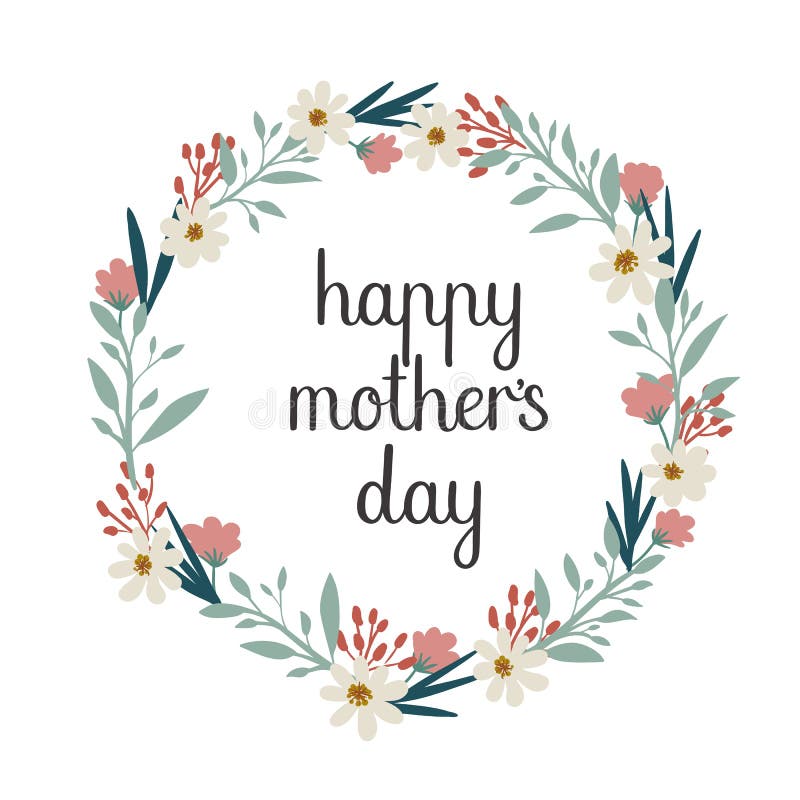 Happy Mother`s day greeting card. Modern calligraphy. Isolated on white. royalty free illustration Happy Mother`s day greeting card. Modern calligraphy. Isolated on white. royalty free illustration