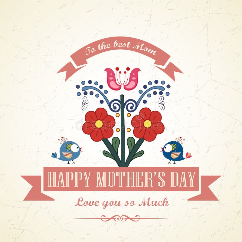 Happy Mothers Day floral greeting card