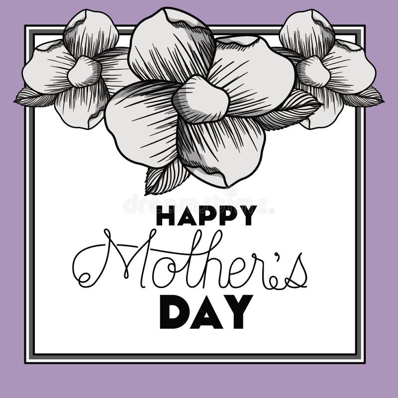 Download Happy Mothers Day Frame With Flowers Stock Vector - Illustration of holiday, lettering: 114344779
