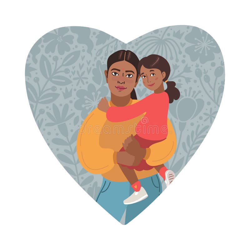 Mother Daughter Indian Women Character Stock Illustrations – 8 Mother ...