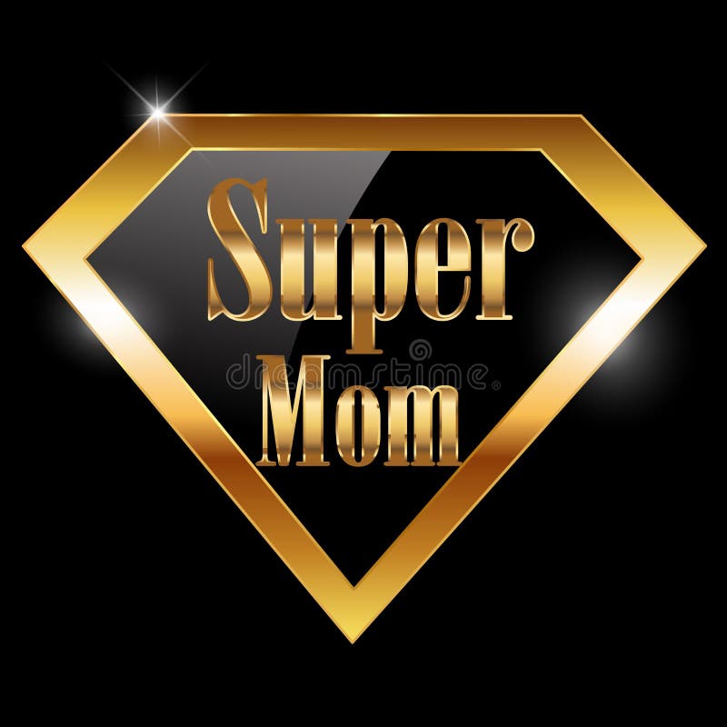 Happy mothers day, i love mom greeting card with super hero golden text royalty free illustration Happy mothers day, i love mom greeting card with super hero golden text royalty free illustration