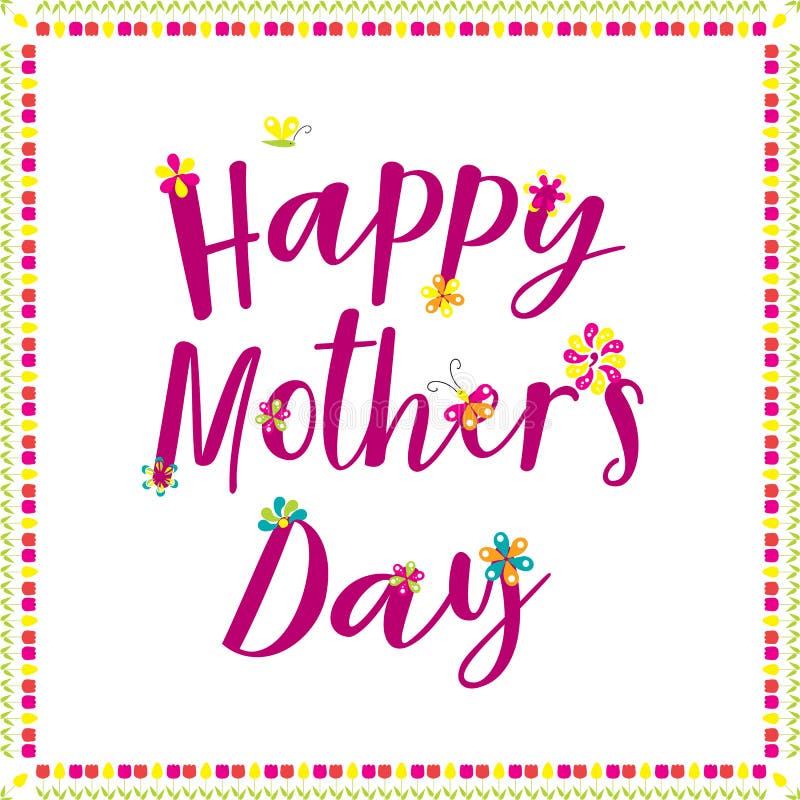Happy Mothers Day Lettering. Stock Vector - Illustration of card ...