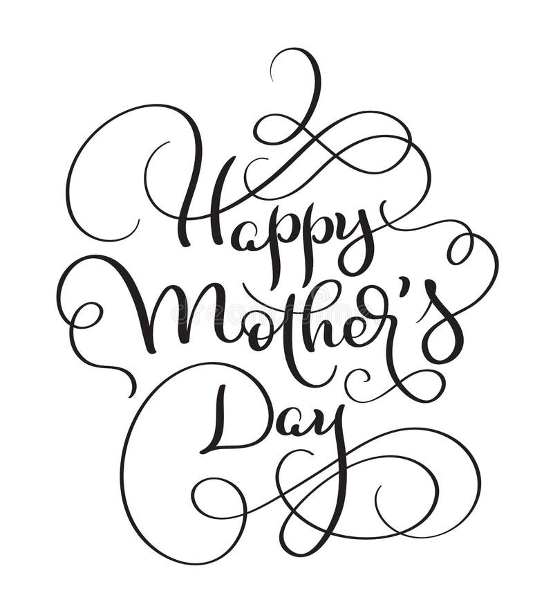 Download Happy Mothers Day Vector Vintage Text On White Background ...