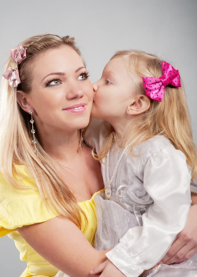 Happy mum with the daughter portrait