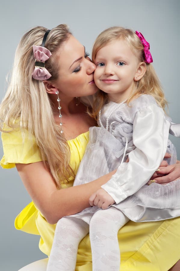 Happy mum with the daughter portrait