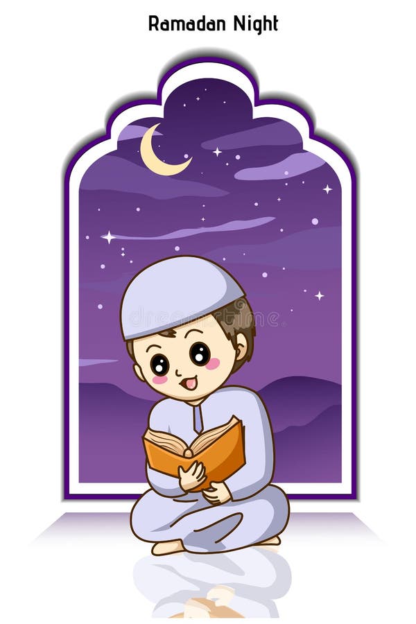 Happy Muslim Boy Reading a Koran at Ramadan Night Cartoon Illustration Stock Vector - Illustration of education, culture: 244095283 Happy Muslim Boy Reading a Koran at Ramadan Night Cartoon Illustration Stock Vector - Illustration of education, culture: 244095283