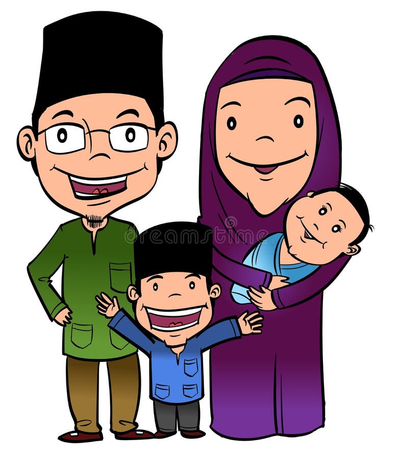 Happy muslim family royalty free illustration Happy muslim family royalty free illustration