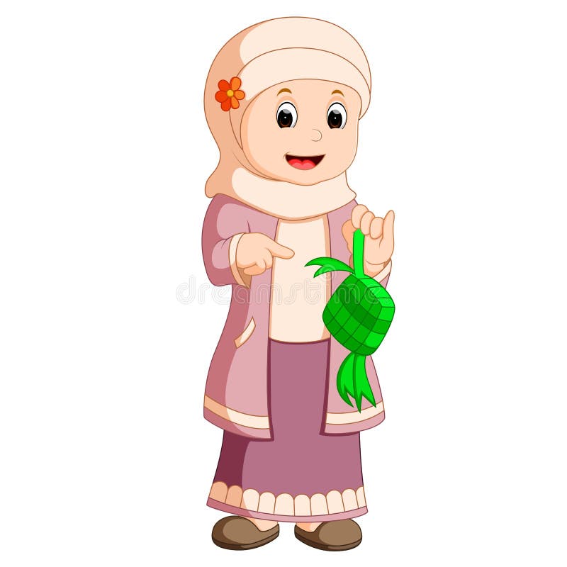 Happy Muslim kid cartoon vector illustration Happy Muslim kid cartoon vector illustration