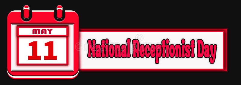 11 May, National Receptionist Day, Neon Text Effect on Bricks