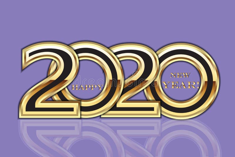 Happy 2020 Neues Jahr Gold Party Karte Vektor Bild Vektor Abbildung