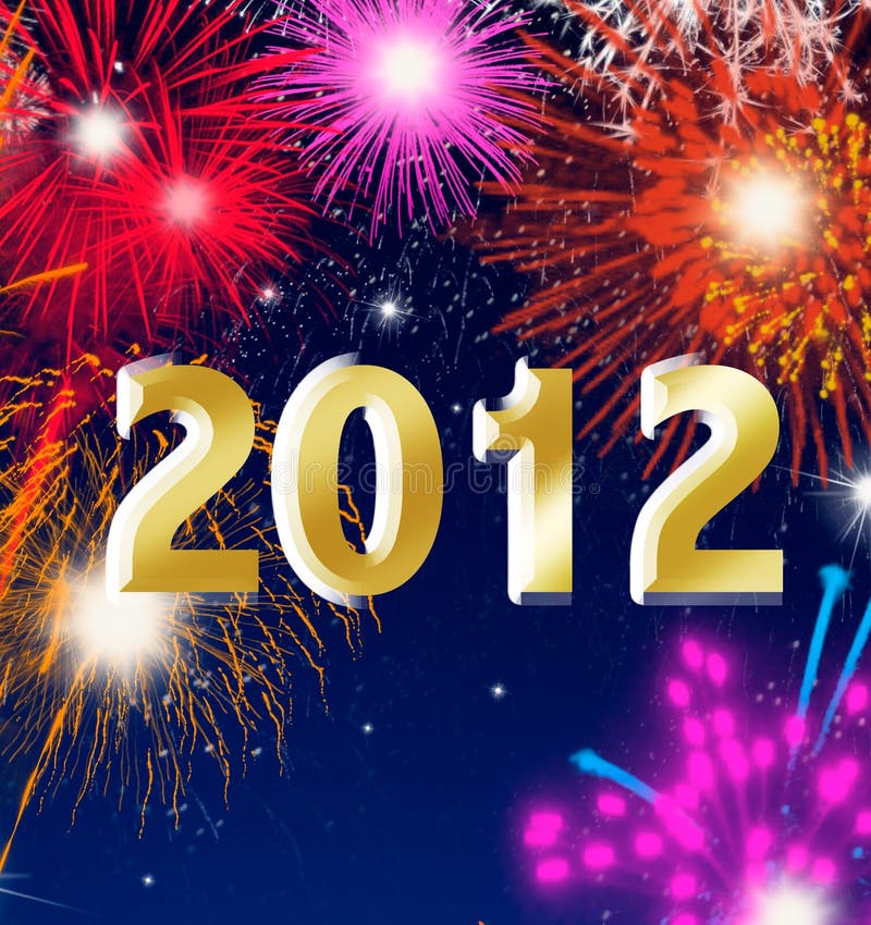 Happy new year 2012 with fireworks vector illustration Happy new year 2012 with fireworks vector illustration