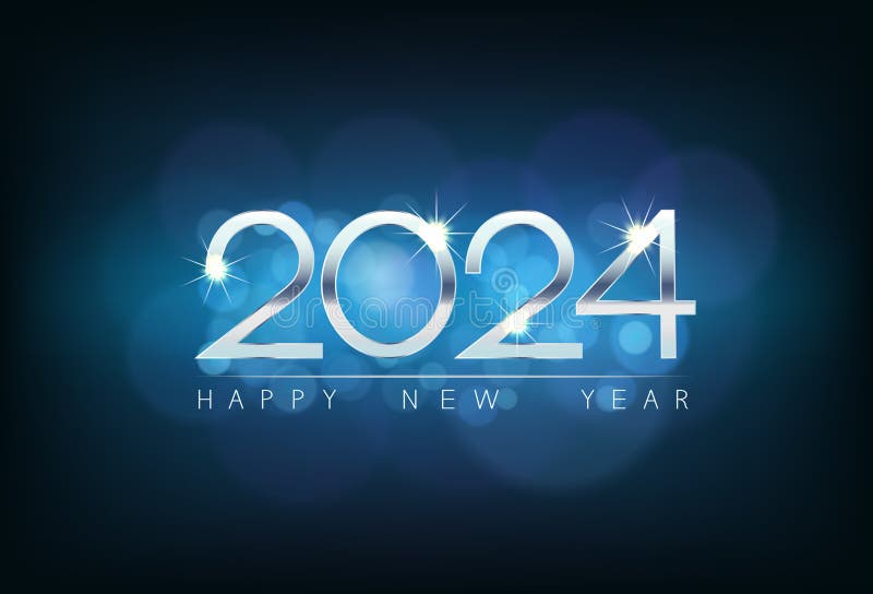 Happy New Year 2024, the Year of Dragon. Holiday Card Stock Vector