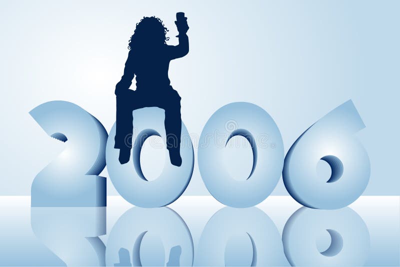 Female sitting on the year 2006. Female sitting on the year 2006