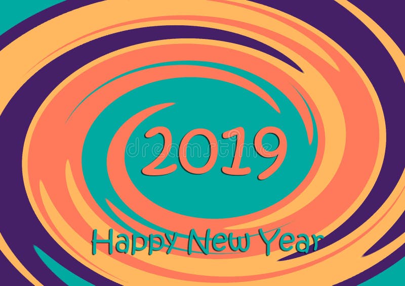 Happy New Year Background Design 2019 Stock Illustration