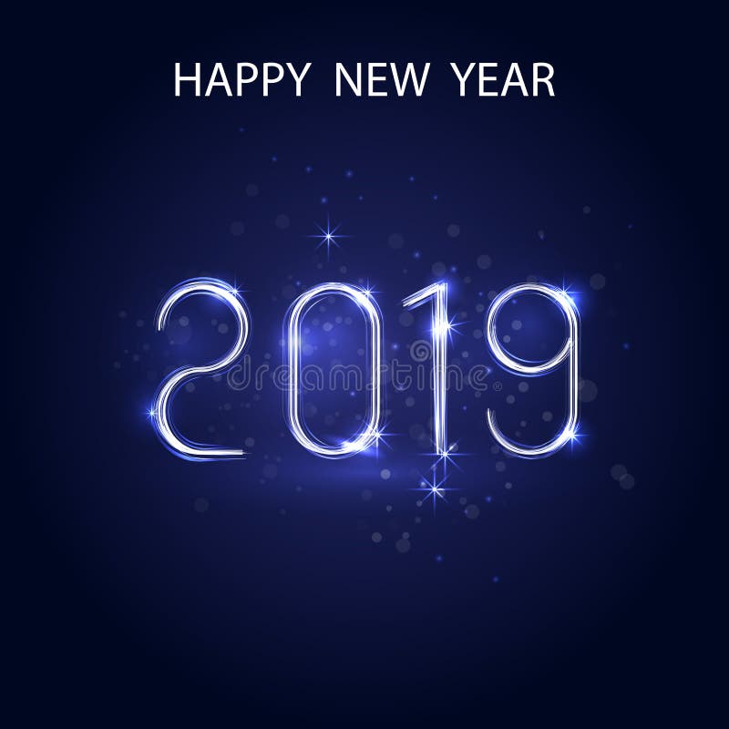 Happy New Year 2019 Backgroundvector Illustration For Holiday D Stock