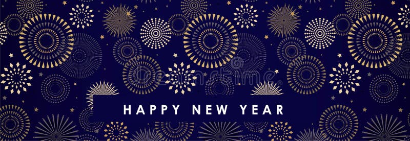 Happy New Year- 2021 . Banner with Firework Background Pttern. Social Media  Promotional Content or Greeting Card. Vector Stock Vector - Illustration of  sparkle, glamour: 226911352