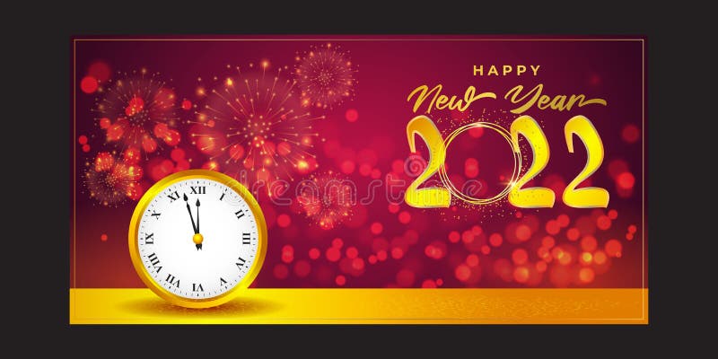 Vector Happy New Year 2022 Banner Greeting Card Stock Vector - Illustration  of icon, 2021: 232562200
