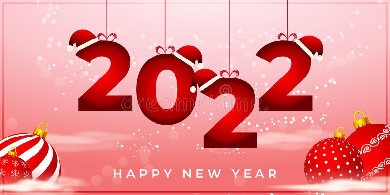 Vector Happy New Year 2022 Banner Greeting Card Stock Vector - Illustration  of confetti, light: 232562252