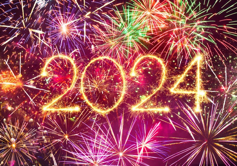 Happy New Year 2024 Background Stock Photo - Image of gold, text: 299388120