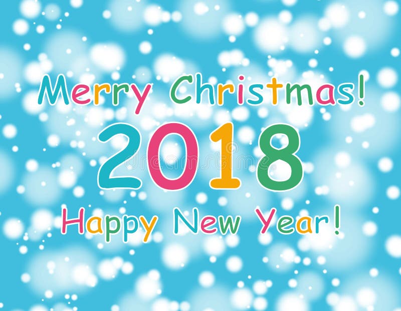 Happy new year 2018 with bokeh and lens flare pattern on blue sky background. vector vector illustration Happy new year 2018 with bokeh and lens flare pattern on blue sky background. vector vector illustration