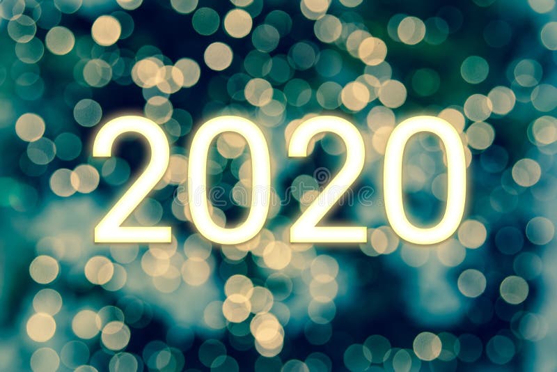 Happy New Year 2020. Bokeh Lights Abstract Background.  stock images