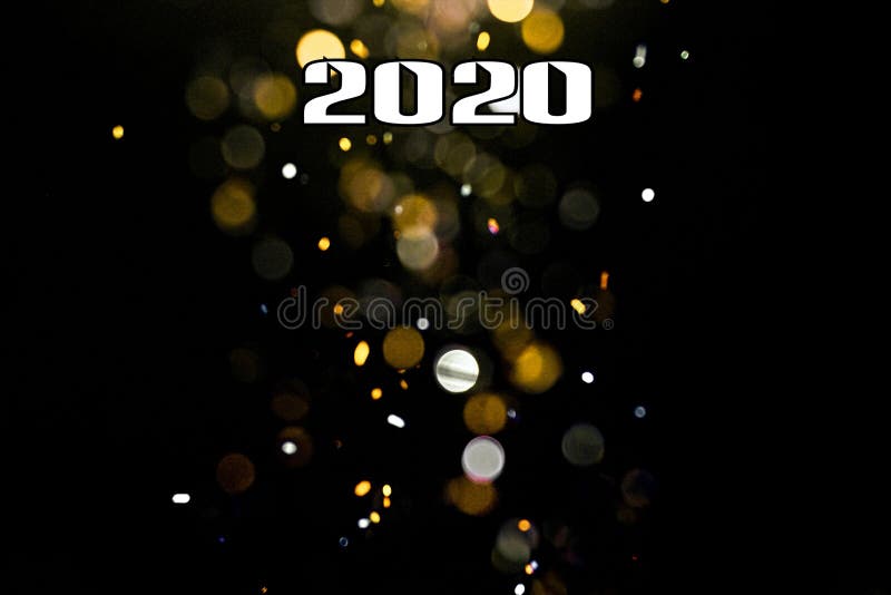 Happy new year 2020 card with bouquet. Happy, new, year, 2020, card, celebrate, two, zero, black, bouquet, yellow, red, golden, silvered, elegant, indoors royalty free stock photos
