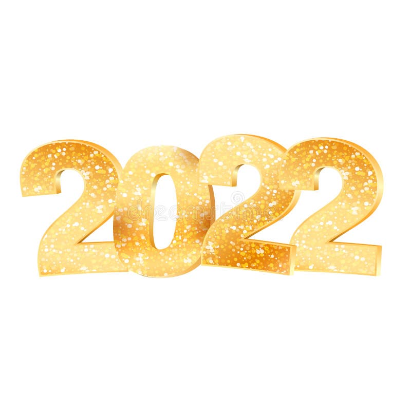 2022 Happy New Year Celebration with Stylish Digital Golden Glitter 3D ...