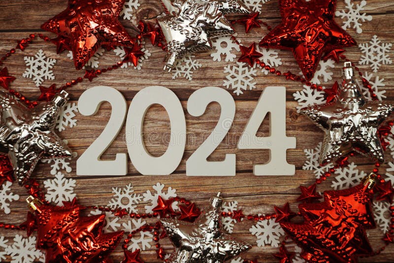 2024 Happy New Year with Christmas Lantern Decorative with Space Copy ...