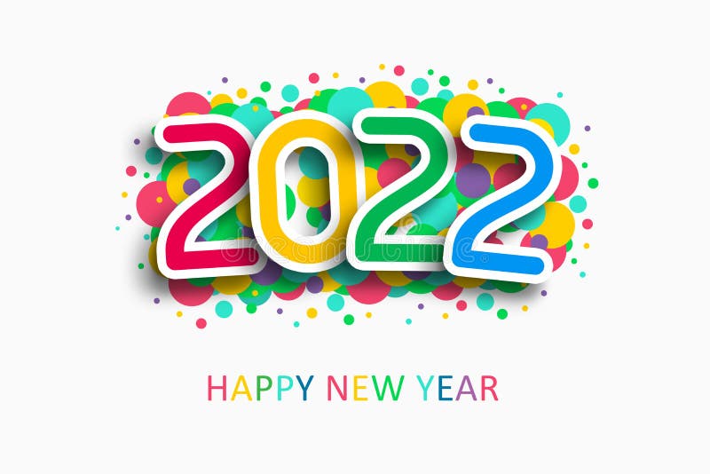 Happy New Year 2022 Colorful Stunning Greeting Poster Stock ...