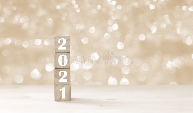 Happy New Year 2021 Concept with Stack of Wood and Copy Space Background  Stock Photo - Image of copy, happy: 196125184