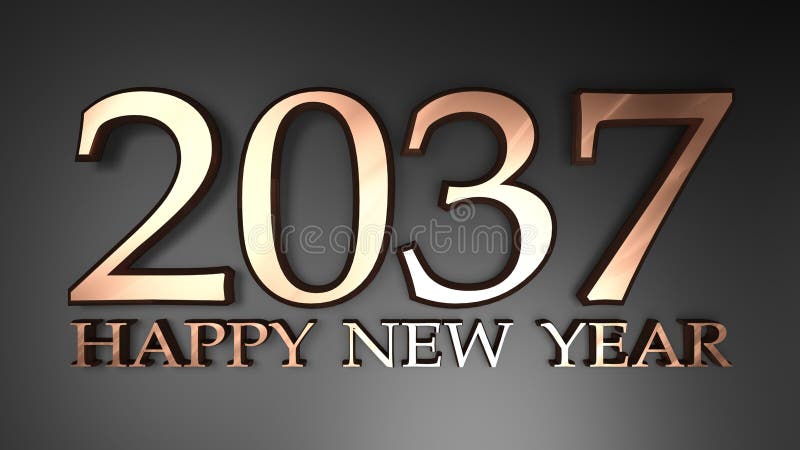 2037 Year, Happy New Year 2037 Vector, 2037 Number Design Vector